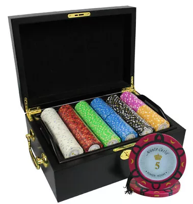 Mrc Poker 500pcs 14g Monte Carlo Poker Room Poker Chips Set With Mahogany Case • $169.99