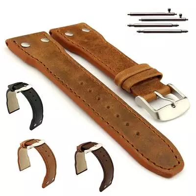 Genuine Leather Watch Strap Band Classic / Quick Release 18 20 22 24 PILOT MM • £17.95