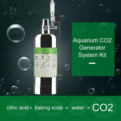 5L Double Aquarium CO2 Generator System Kit CO2 Stainless Steel Cylinder F7Y6 • £60.13
