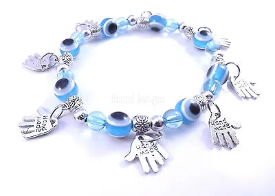 Hamsa Bracelet Evil Eye Charm Kabbalah Hand Of Fatima Judaica Jewellery Silver   • £4.95