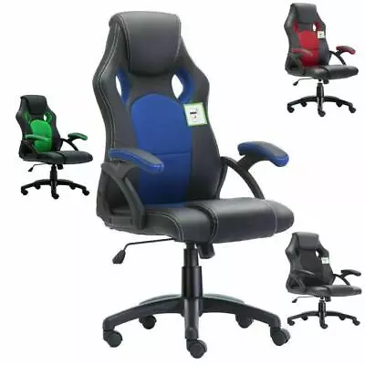 Racing Gaming Office Chair Executive Lumbar Support Swivel Pu Leather Computer • £61.99