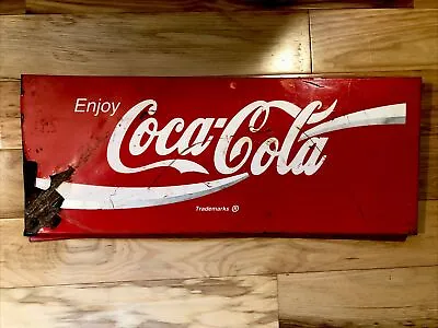 Vintage Style Coke COCA COLA Soda Vending Machine Cooler Panel Sign Steel. 18x7 • £37.05