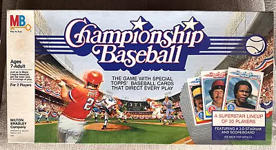 1984 Milton Bradley CHAMPIONSHIP BASEBALL Board Game 30 Topps Cards Unused NEW • $54.99