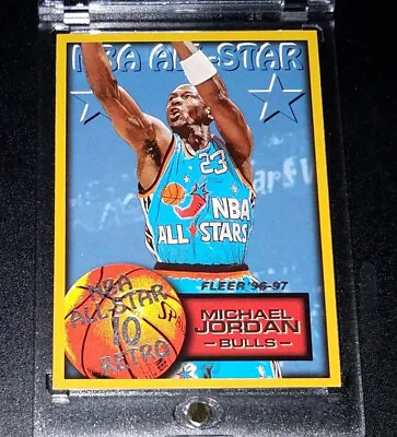 Michael Jordan Fleer 96-97 NBA All-Star 10 Retro Card #282 Bulls HOF With CASE! • $9.95