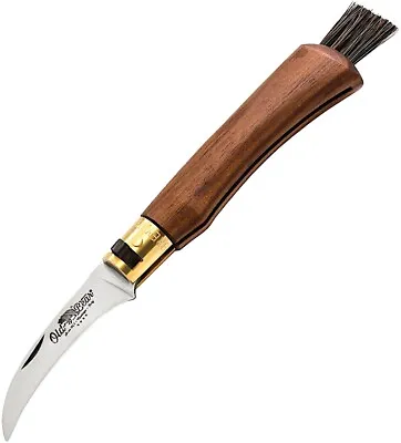 Old Bear Knives® Folding Mushroom Knife Walnut Handle & Brush - Made In Italy • $47.94