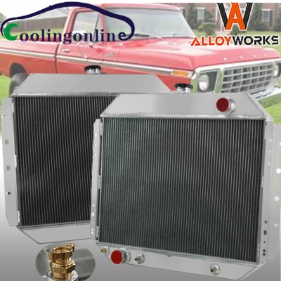 $239 • Buy Aluminium Radiator 3 Row For 1966-1979 75 FORD F100 F150 F250 F350 Bronco TRUCK