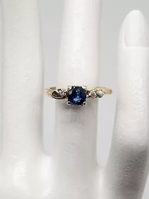 Vintage 1940s $2000 1ct Certified Blue Sapphire Diamond 14k Yellow Gold Ring • $450