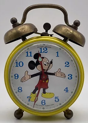 Vg Disney Mickey Mouse Phinney-Walker Manual Wind-Up 4  Alarm Clock /Not Working • $24.99