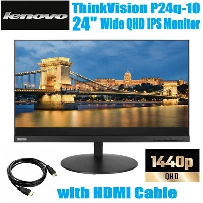 $99.99 • Buy Lenovo 24  ThinkVision P24q-10 OEM IPS QHD 2560x1440p Backlight LED Monitor HDMI