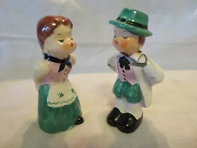 Vintage Napco Kissing Irish Couple Salt Pepper Shakers With Repair • $7