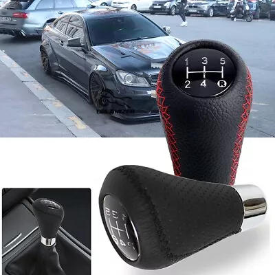 Black PU Leather Manual 5 Speed Shifter Gear Stick Shift Knob For Mercedes-Benz • $14.24