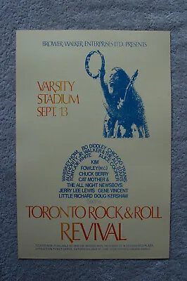 Toronto Rock & Roll Revival Concert Tour Poster 1969 Chicago Chuck Berry __ • $4.25