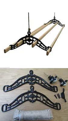 £89.99 • Buy 4 LATH EDWARDIAN Kitchen Ceiling Pulley Clothes Horse Airer Dryer Rack Laundry 