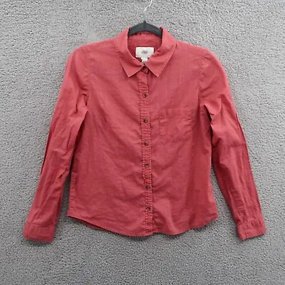 I Love H81 Shirt Womens Small Top Red Long Sleeve Button Up Los Angeles • $5.21