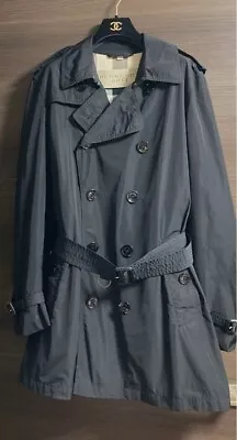 Men's Burberry BRIT Trench Coat Black With Belt Polyester Size M. • $320