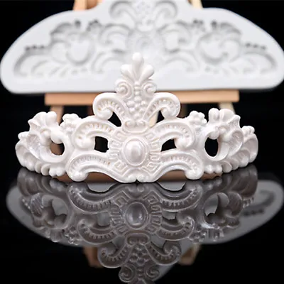 £4.59 • Buy Vintage Relief Baroque Silicone Cake Mold Crown Fondant Border Paste Icing Mould