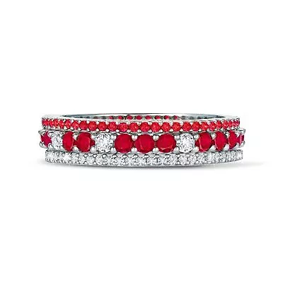 Crislu Ruby Cz Clear Stunning Cz Stack Set Finsihed In Pue Platinum--on Sale!-8 • $135