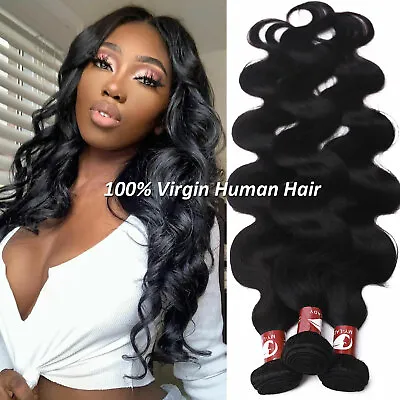 4Bundles/400G Brazilian Virgin Human Hair Extensions Body Wave Weave 8-30inch US • $18.10