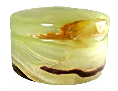 Onyx Marble Stone Round Box With Lid 3  Diameter • $15