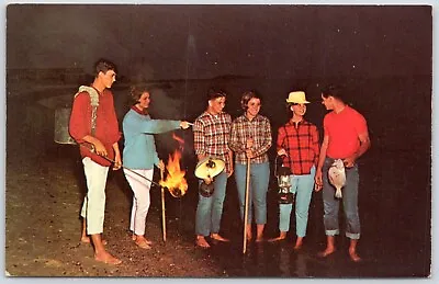 Postcard Floundering Along Mississippi Gulf Coast At Night Spear Fishing MS26 • $7.99