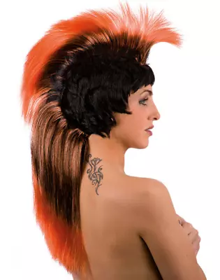 70s Rocker Punk Coloured Mohawk Wig Fancy Dress Halloween Costume Pistols 80s • £15.99