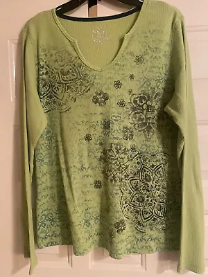 MADE FOR LIFE ~ Misses Size XL ~ LS Lightweight Thermal Style Pullover Top • $12.99