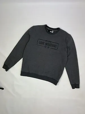 Love Moschino Men’s Big Logo Gray Sweatshirt Size Xl Fits M  • $71.24