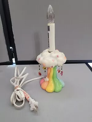 Vintage Rare Spencer’s Gifts Rainbow Clouds Flowers Butterflies Heart Lamp Y2k • $38.99