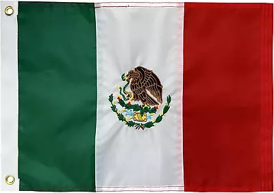 Mexican Flag 12X18 Inches Outdoor Embroidered Bandera De Mexico Flags Heavy Du • $13.22