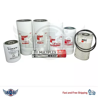 Volvo D12 Oil Change Kit Lf667 Ff5272 Lf3654 Ff5369 21937313 Free Grease • $499.99