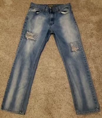 Mens Parish Nation  Jeans Size 34 X 31 Straight Leg Destroyed Denim Jeans • $14.88