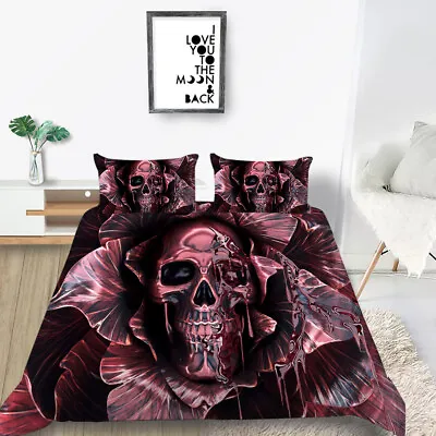 £32.39 • Buy 3D Blood Floral Skull Soft Gothic Duvet Cover Set