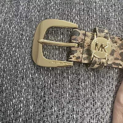 Michael Kors Belt Small  Leather Circle MK Logo Gold Buckle • $14.99
