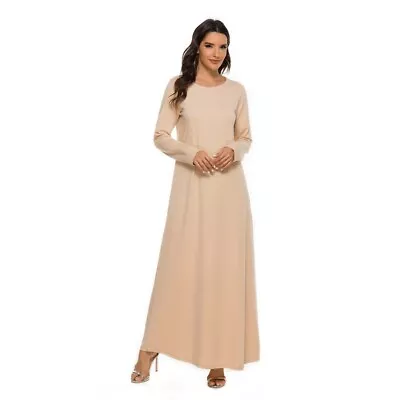 Womens Plain Abaya Islamic Burkha Kaftan Farasha Jilbab Long Jersey Maxi Dress • £9.99