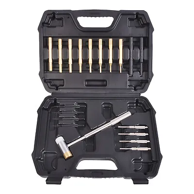 $27.96 • Buy 19pc Pro Roll Pin Punch Set Double-Faced Hammer Brass Steel Gunsmith Maintenance