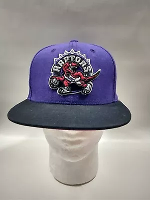 Toronto Raptors Mitchell & Ness Classic Logo Purple Black 2-Tone Snapback Hat • $21.99