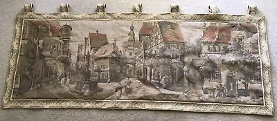 Vintage Woven Tapestry Wall Hanging Carl Spitzweg A Pharmacist In Love 72 X 28 • $39