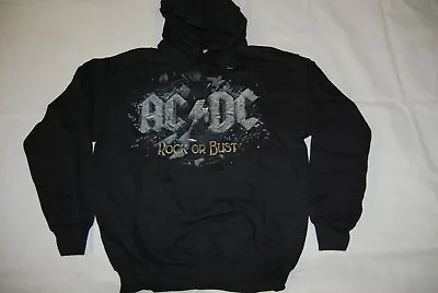 Ac/dc Rock Or Bust Logo Hoodie Hooded Sweatshirt New Official Angus Young  • £19.99