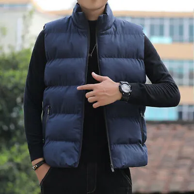 ❀ Mens Puffer Vest Jacket Bubble Coat Quilted Padded Outwear Winter Light Weight • $18.36