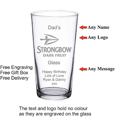 Personalised Pint Glass Birthday Gift 18th 21st 30th 40th 50th 60th 70th 80th • £11.99