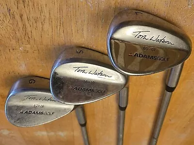 Lot Of 3 Golf Clubs ADAMS TOM WATSON - 52 Gap G - 56 Sand S - 60 Lob L Wedges RH • $85.44