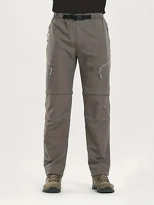 Mens Hiking Pants Multi Flap Pocket Quick Dry Convertible Lightweight Trousers • $19.13