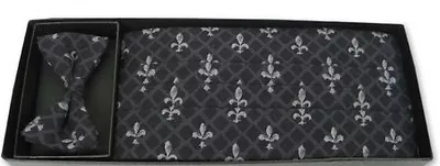 Mardi Gras Fleur De Lis Grid Cummerbund And Bowtie • $85.50