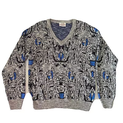 Como Men's Vintage Jumper Size L 100cm Grey Coogi-Style Winter Retro Wool Blend • $35