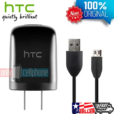 ORIGINAL HTC Charger Brand New Black 1A Home Travel Wall Charger HTC Data Cable • $9.49