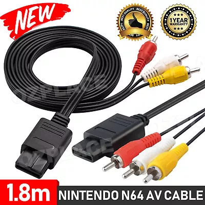 RCA AV Audio Video Composite Cable Cord For SUPER SNES GAMECUBE GC NINTENDO N64 • $5.45