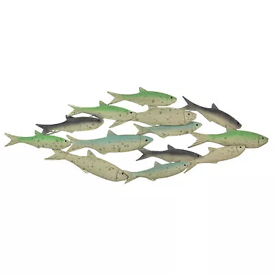 28 Inch Metal Tropical School Of Fish Wall Hanging Sculpture Nautical Art • $48.57