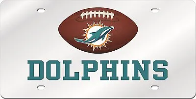 Miami Dolphins Premium Laser Cut Tag License Plate Football Mirrored... • $20.71