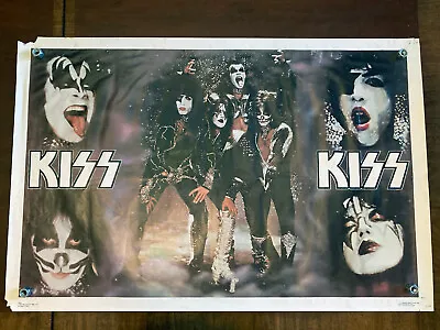 Vintage KISS Kiss Collage Poster 1977 Aucoin Mgmt Dargis Authentic Rare • $79.99