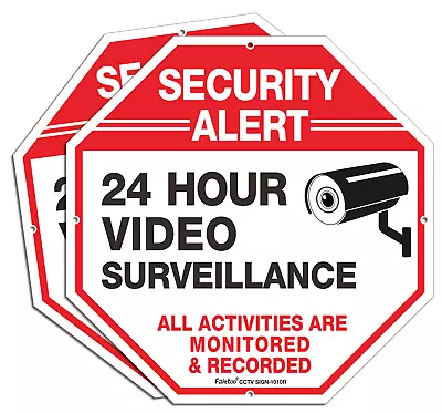 2-Pack Video Surveillance Sign 10 X 10 Rust Free .040 Aluminum Security Warning • $21.24